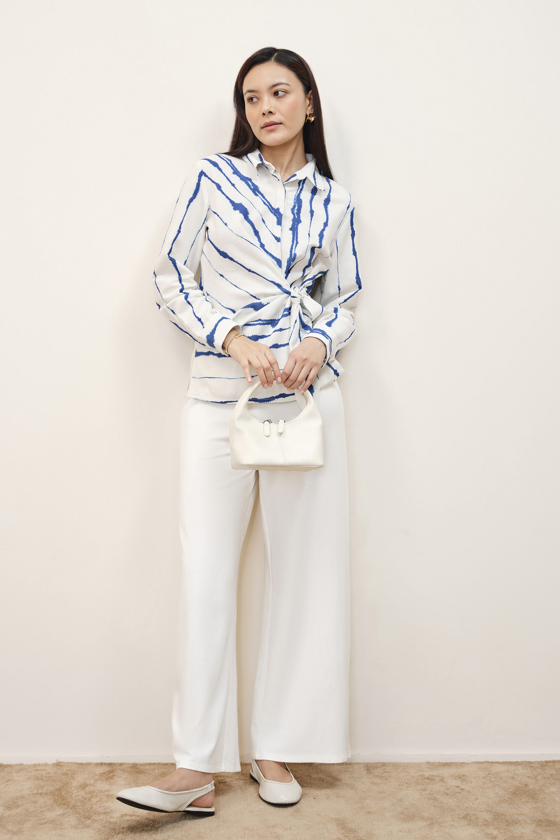 Abstract Tie-Dye Printed Shirt, Blue, image 3